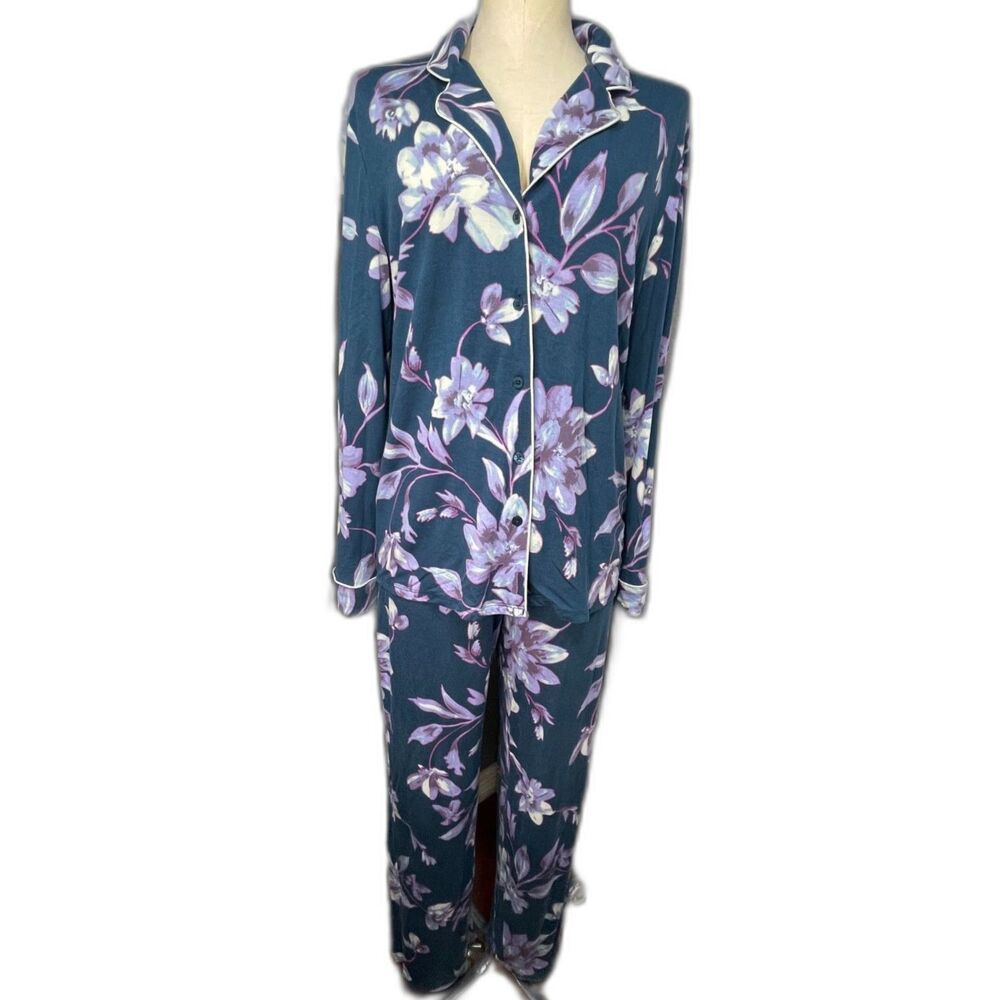 Nordstrom Moonlight Eco Pajamas Small Purple Blue Tencel Quiet Luxury Lounge Set